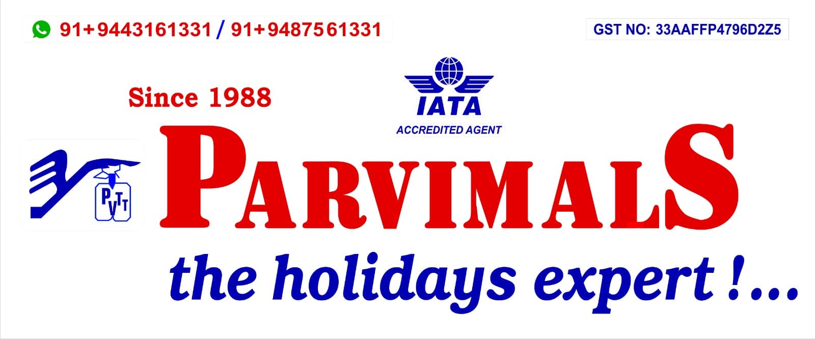 Parvimal Tours And Travels GSTIN and IATA Accredited Agent